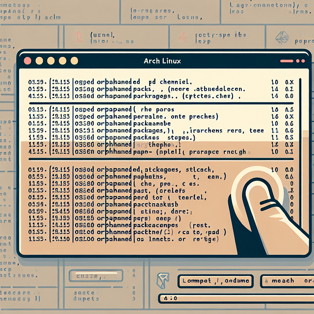 Orphaned packages highlighted in Arch Linux terminal