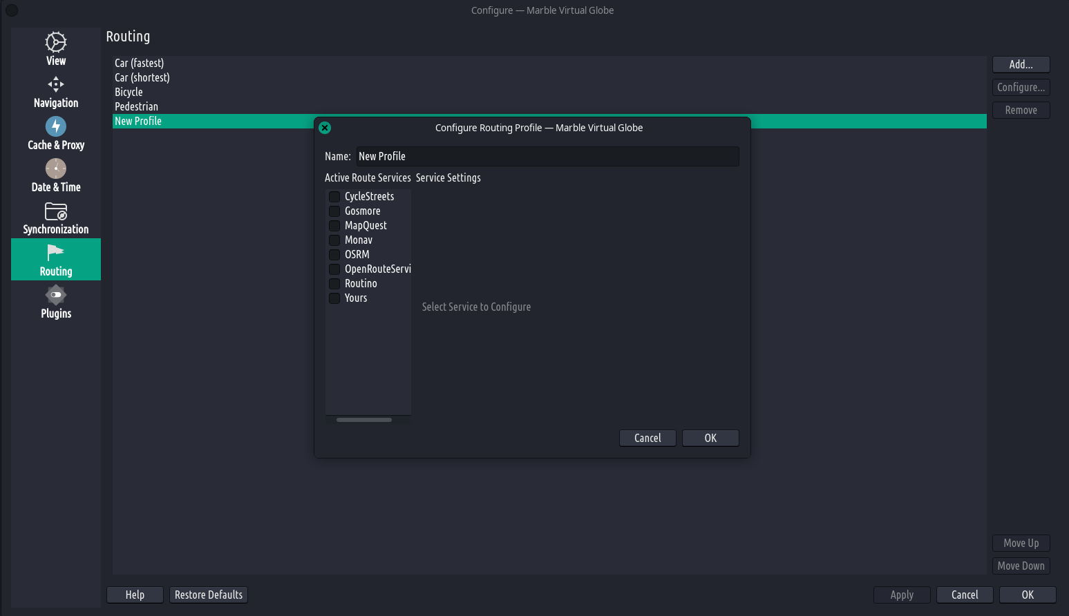 Marble virtual globe