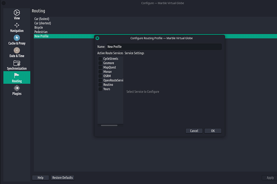 Marble virtual globe