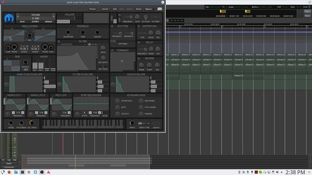 Ardour DAW interface