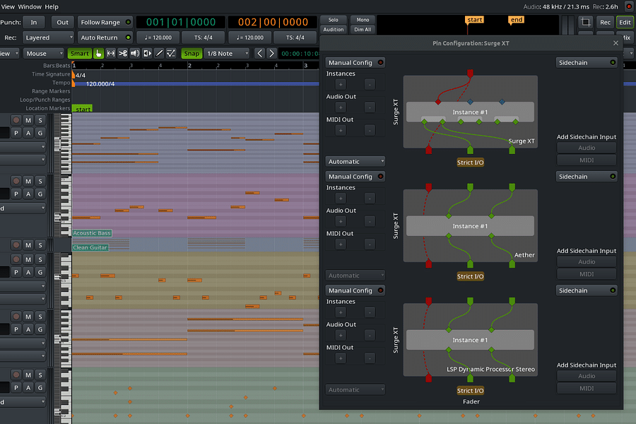 Ardour DAW interface
