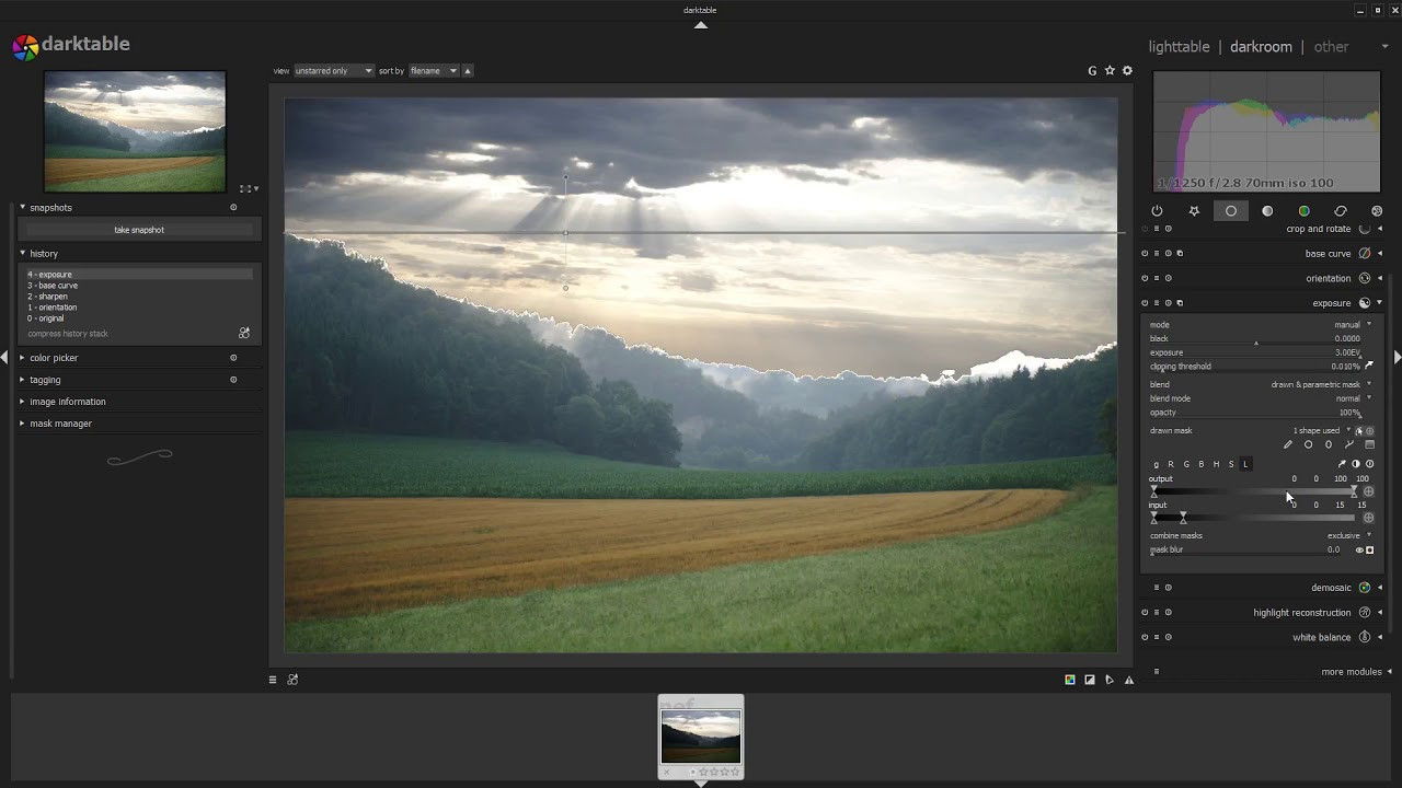 Darktable photo editing software