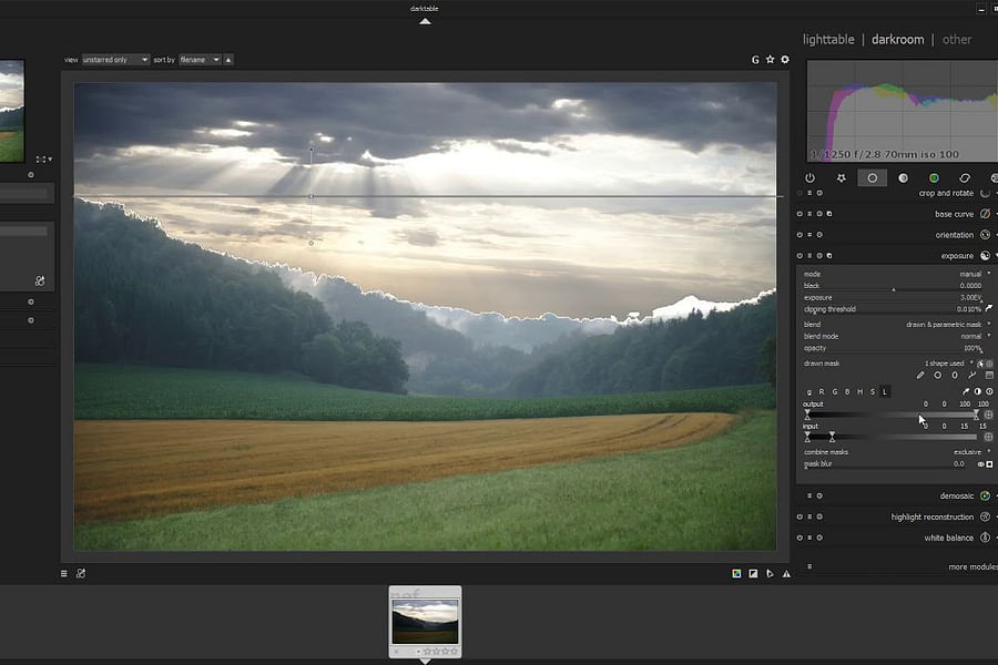 Darktable photo editing software
