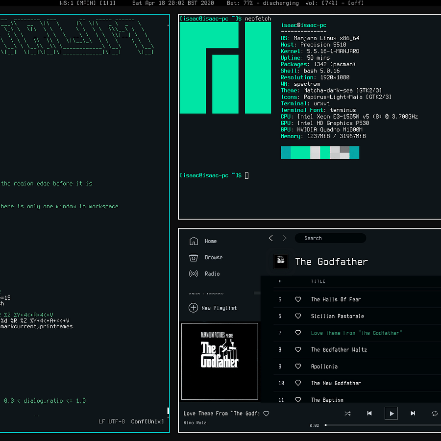 Screenshot of Minimalist Linux Distro Interface