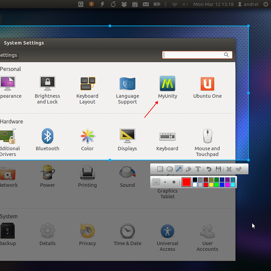 Screenshot of the minimalist Linux distro interface