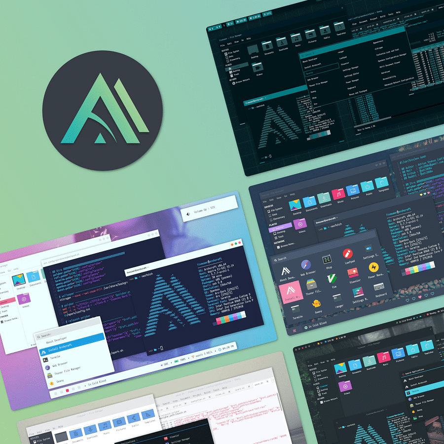 Screenshot of the minimalist Linux distro interface