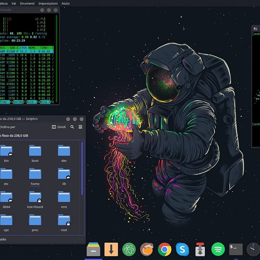 Customized Arch Linux Desktop showcasing unique user interface