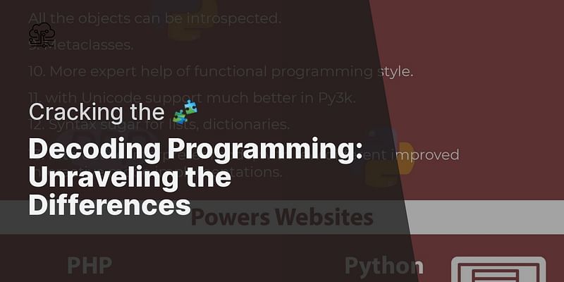 Decoding Programming: Unraveling the Differences - Cracking the 🧩