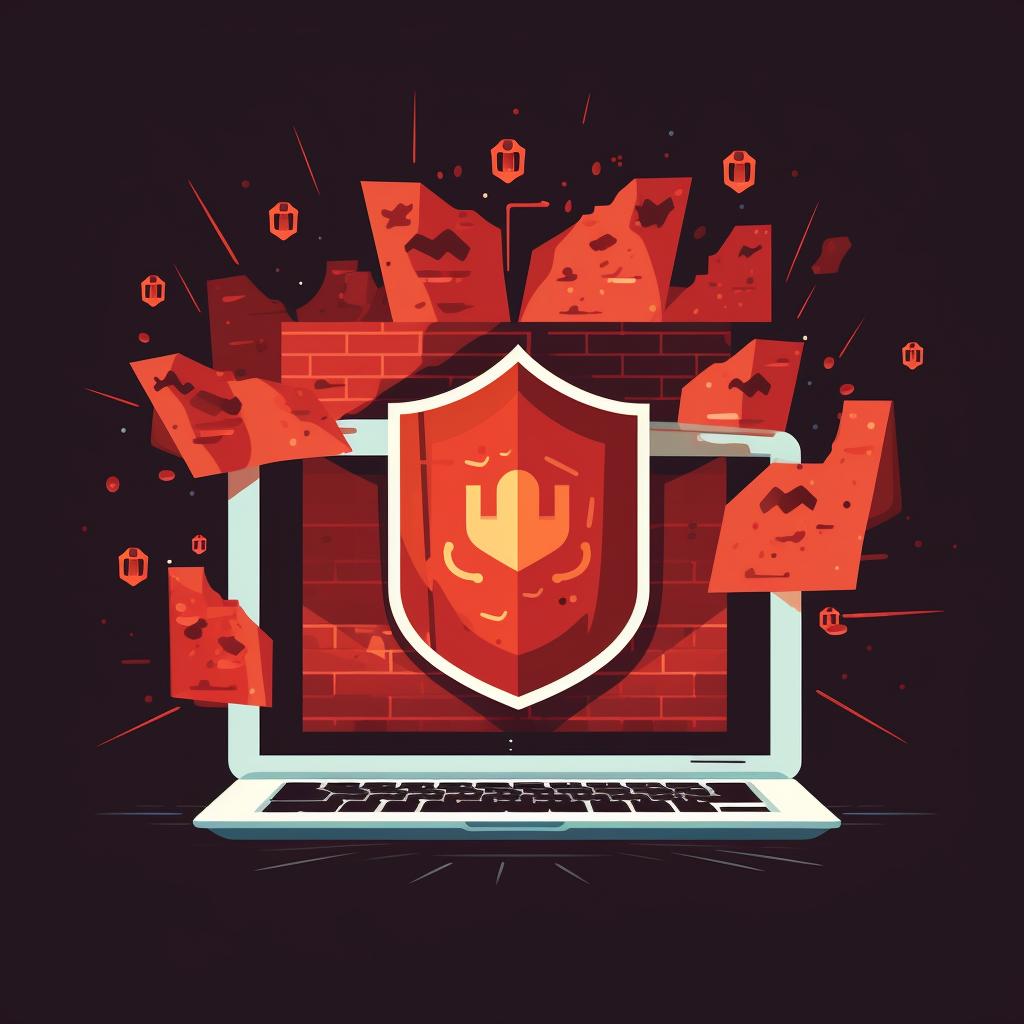 A firewall protecting a website from cyber threats